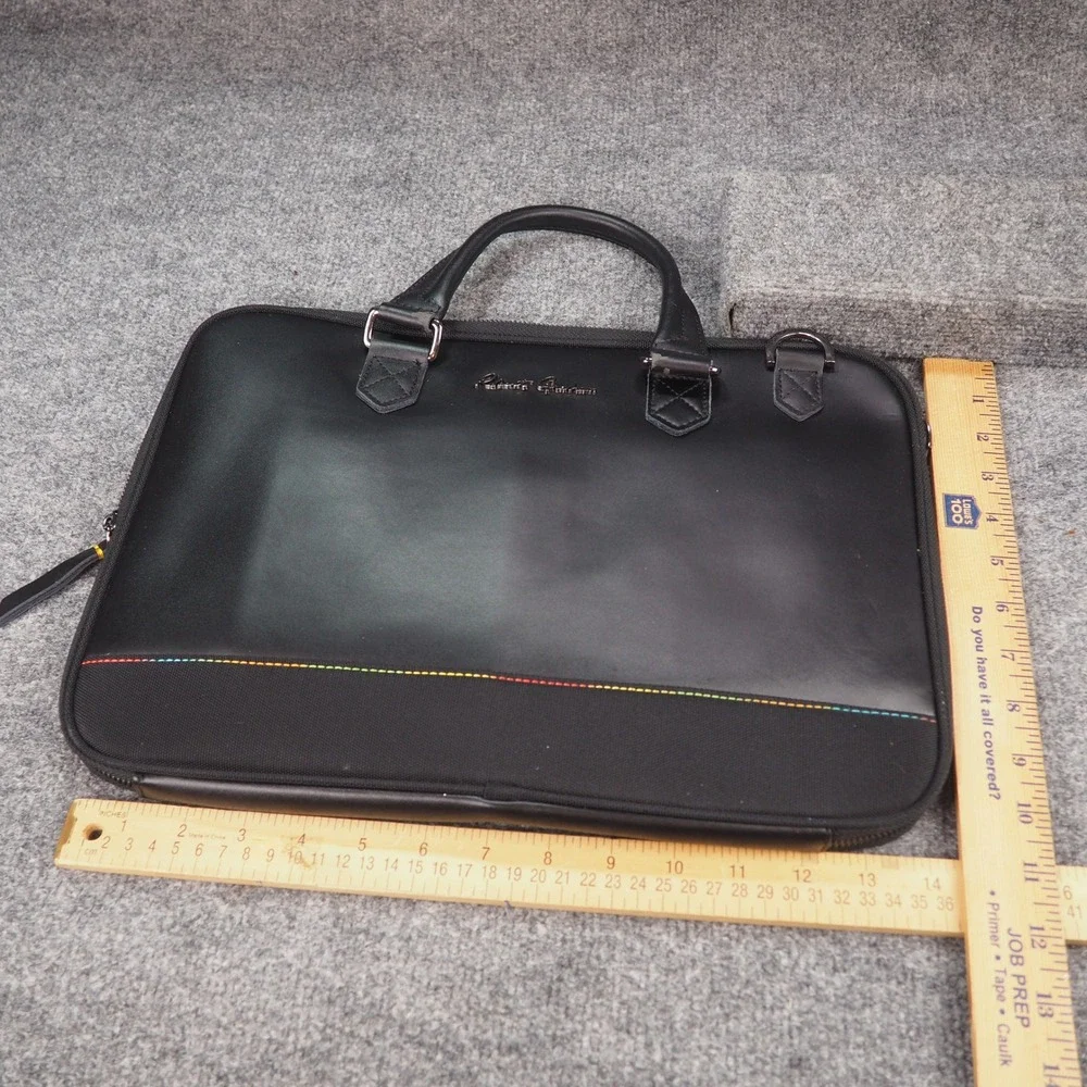 Robert Graham Mens Black Slim Briefcase Laptop Bag Professional Office 7297